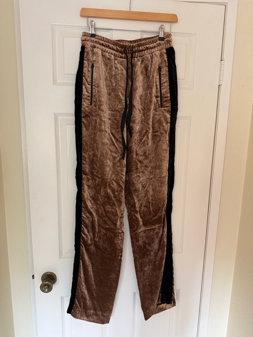 rag & bone Mocha Velvet Track Pants